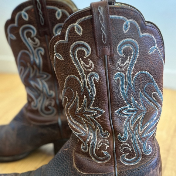 ARIAT Woman's 8.5 B Legend Western Cowgirl Cowboy Boots Brown Blue 15825 - Picture 5 of 11